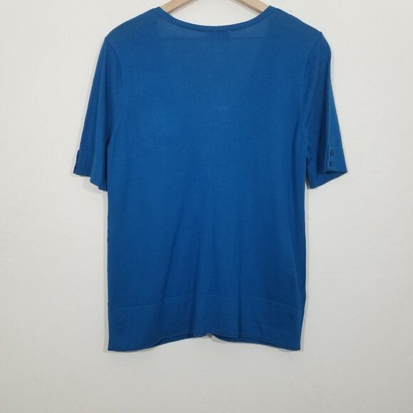NWT LOFT Sweater Cardigan Top Blouse Blue Size L - Picture 4 of 5